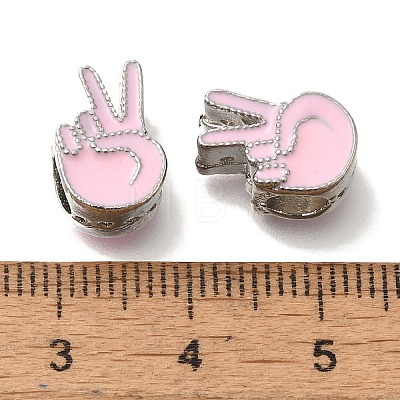 Rack Plating Alloy Enamel European Beads FIND-H005-28P-01-1