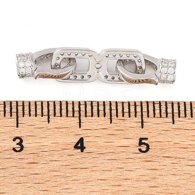 925 Sterling Silver Micro Pave Clear Cubic Zirconia Fold Over Clasps STER-U005-10P-1