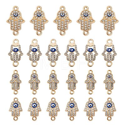 40Pcs 4 Style Alloy Rhinestone Links/Connectors ALRI-LS0001-01-1