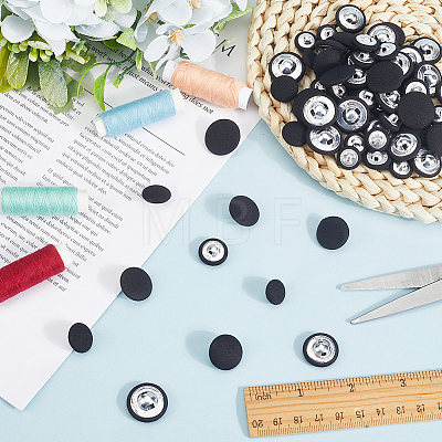 100Pcs 4 Styles 1-Hole Cloth Buttons BUTT-CY0001-09B-1