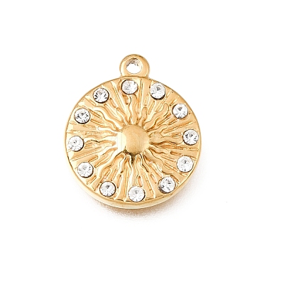 304 Stainless Steel Rhinestone Pendants STAS-E531-13G-B-1