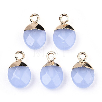 Faceted Glass Charms GLAA-N040-007B-1