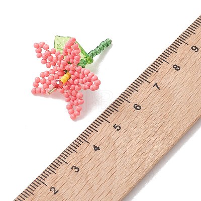 Glass Seed Beaded Pendants PALLOY-MZ01283-03-1