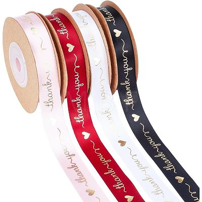 4 Rolls 4 Colors Printed Polyester Ribbon SRIB-AR0001-08-1