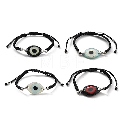 Evil Eye Acrylic Link Bracelets BJEW-U027-01P-1