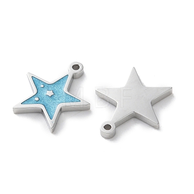 304 Stainless Steel Enamel Charms STAS-M102-20P-04-1