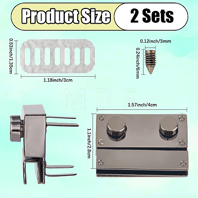 Zinc Alloy Twist Bag Lock Purse Catch Clasps PURS-WH20003-001B-1