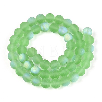 Frosted Transparent Glass Beads Strands GLAA-T032-T8mm-MBB17-1