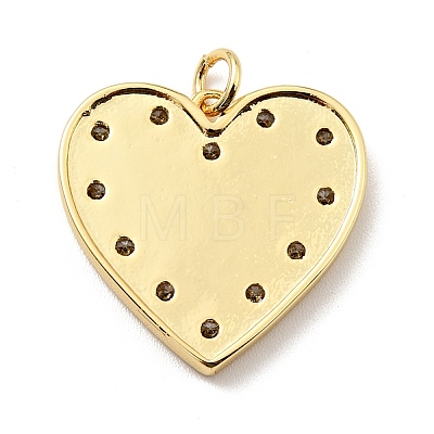 Brass Micro Pave Cubic Zirconia Pendants KK-E015-34G-1