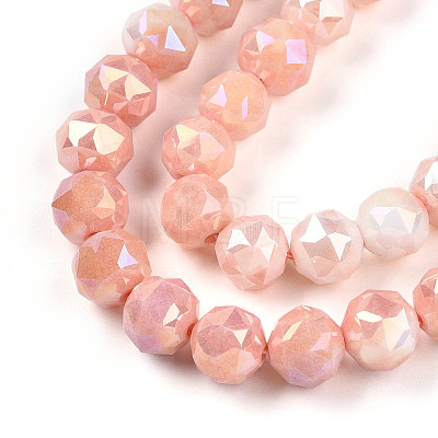 Anti-Tarnish Electroplate Glass Beads Strands GLAA-N010-8mm-08-1