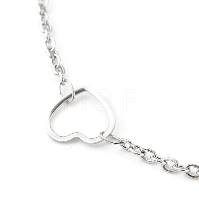 304 Stainless Steel Cable Chain Anklets AJEW-H104-04P-1