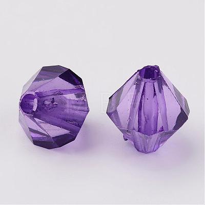 Faceted Bicone Transparent Acrylic Beads DBB4mm-78-1
