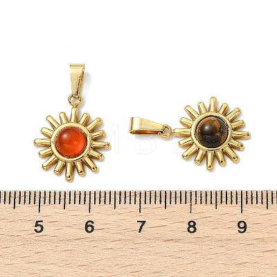 Natural Mixed Stone Pendants PALLOY-JF05607-01-1