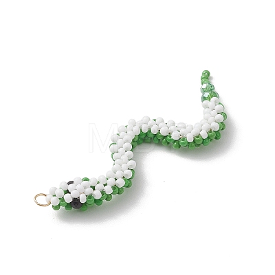 Glass Seed Beaded Big Pendants PALLOY-MZ01157-01-1