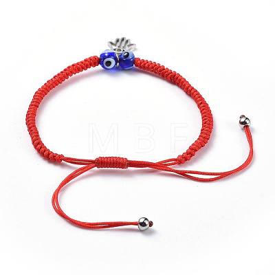 Adjustable Nylon Thread Braided Bead Bracelets BJEW-JB04459-03-1