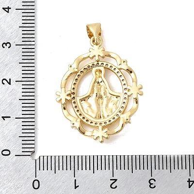 Brass Micro Pave Clear Cubic Zirconia Pendants KK-Z150-22G-04-1