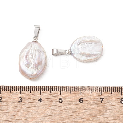 Natural Nucleated Baroque Keshi Pearl Pendants PALLOY-JF05470-02-1