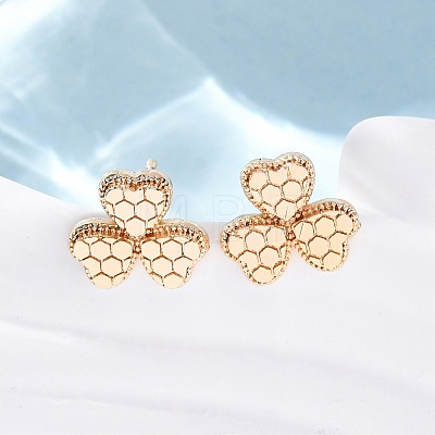 Brass Stud Earrings EJEW-D288-11G-1