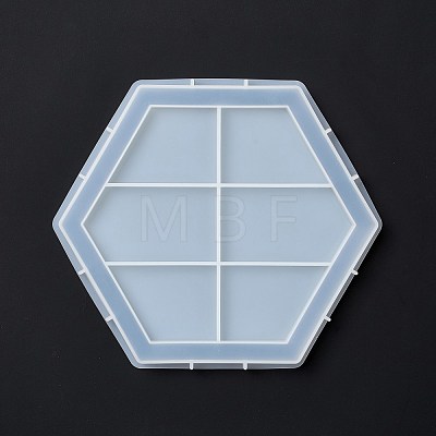 DIY Hexagon Tray Display Decoration Silicone Molds DIY-G067-05A-1