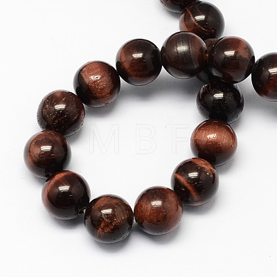 Natural Red Tiger Eye Stone Bead Strands G-R193-08-4mm-1