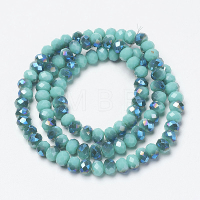 Electroplate Opaque Solid Color Glass Beads Strands EGLA-A034-P4mm-I01-1