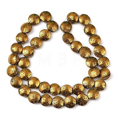 Electroplated Natural Lava Rock Beads Strands G-K388-01D-1