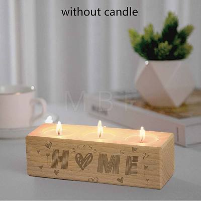 3 Hole Wood Candle Holders DIY-WH0375-003-1
