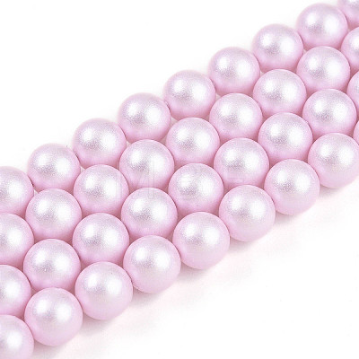 Baking Painted Pearlized Glass Pearl Bead Strands HY-N002-8mm-C03-1