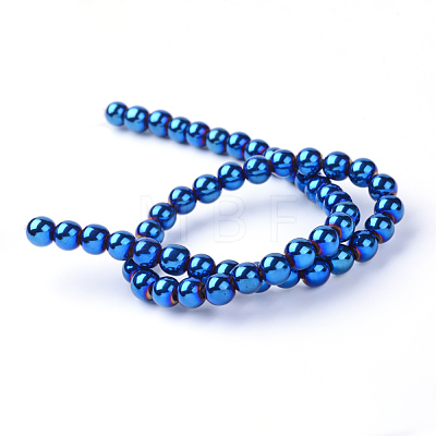 Non-magnetic Synthetic Hematite Beads Strands G-S096-12mm-7-1