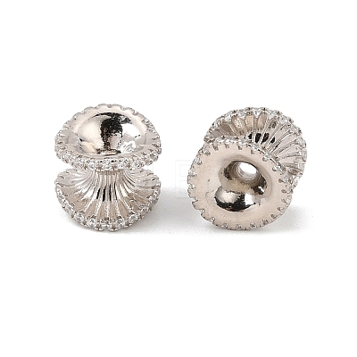925 Sterling Silver Micro Pave Clear Cubic Zirconia Beads SE-CBAF1B2-09P-1