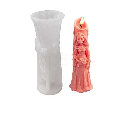 DIY Halloween Theme Ghost Bride-shaped Candle Making Silicone Molds DIY-D057-05B-1