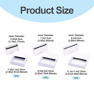 3 Bags 3 Styles Square Transparent PE Thin Film Suspension Jewelry Display Box CON-TA0001-38G-1