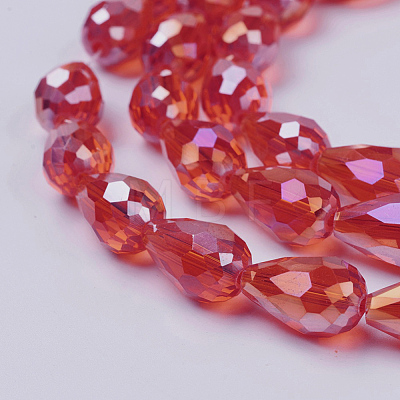 Electroplate Glass Beads Strands EGLA-D015-15x10mm-16-1