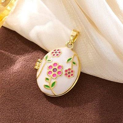Brass Enamel Locket Pendants LS-KK-F912-05B-G-1