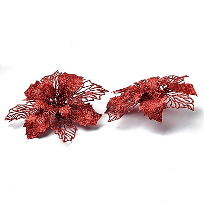 Plastic Glitter Artificial Flower HJEW-R124-05-1