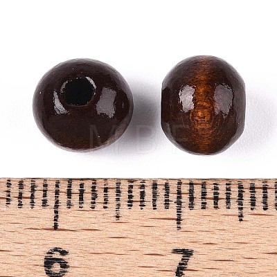 Spray Painted Round Natural Schima Wood Beads WOOD-A018-8mm-13-1