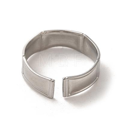 304 Stainless Steel Open Cuff Ring RJEW-C068-02C-P-1