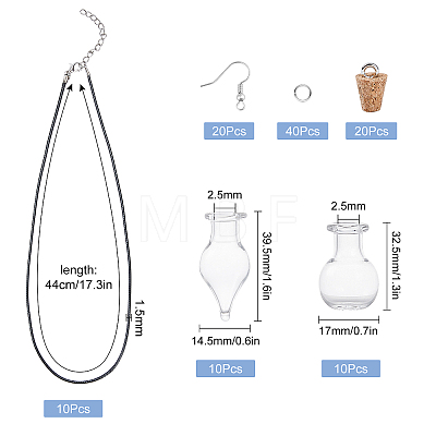 90Pcs DIY Glass Wishing Bottle Jewelry Sets Kits DIY-SC0014-96P-1