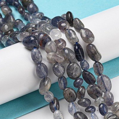 Natural Iolite Beads Strands G-P497-01A-13-1