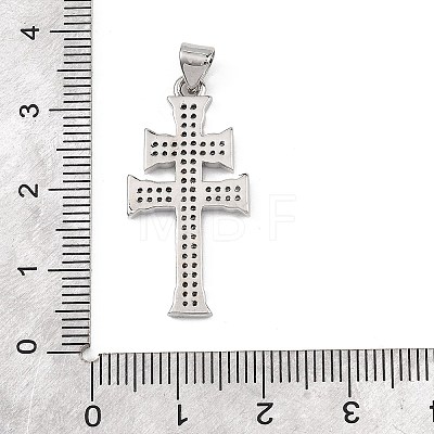 Religion Brass Micro Pave Clear Cubic Zirconia Pendants KK-B177-03P-02-1