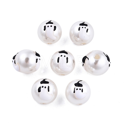 Halloween Opaque ABS Plastic Imitation Pearl Enamel Beads KY-G020-01I-1