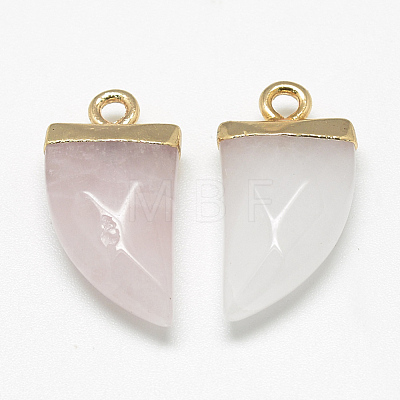 Natural Rose Quartz Pointed Pendants G-Q966-11-1