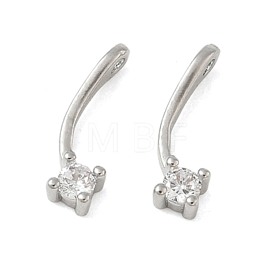 Brass Pave Clear Cubic Zirconia Charms CU-CBA9FFD-11P-02-1