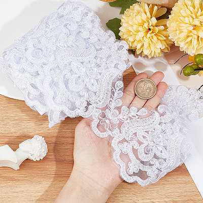 Polyester Lace Trim OCOR-WH0070-43B-1