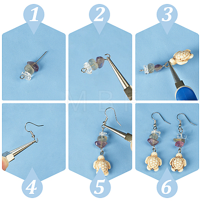   DIY Natural & Synthetic Mixed Gemstone Dangle Earring Making Kit DIY-PH0022-45-1