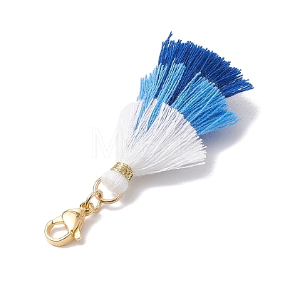 Christmas Polycotton(Polyester Cotton) Tassel Pendant Decorations HJEW-JM02610-1