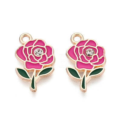 Alloy Rhinestone & Enamel Pendants ENAM-T024-63C-G-1