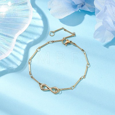 Brass Bar Link Chain Bracelets BJEW-JB10503-1