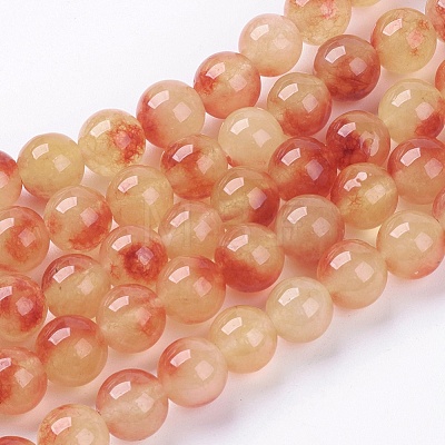 Two Tone Natural Jade Bead Strands G-R165-8mm-02-1