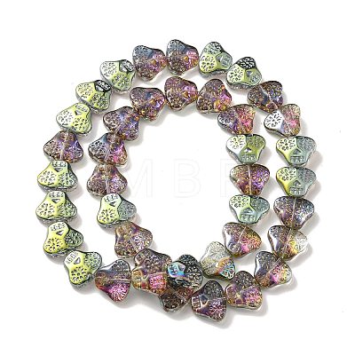 Transparent Electroplate Glass Beads Strands EGLA-F158-HP02-1